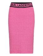 Boucle Knit Skirt Pink Karl Lagerfeld