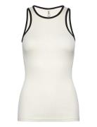 Eswalmue Tank Top Contrast F White Enkel Studio