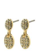 Beat Recycled Crystal Earrings Gold-Plated Gold Pilgrim
