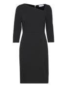 Scuba Crepe Asymmetric Dress Black Calvin Klein