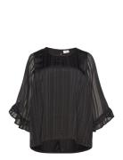 Carfloor L/S Frill Top Wvn Black ONLY Carmakoma