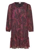 Carclarie Life L/S V-Neck Dress Aop Pink ONLY Carmakoma