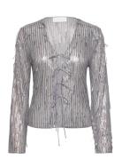 Madelin Sequin Shirt Silver Hosbjerg
