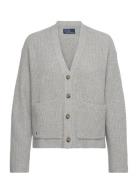 Rib-Knit Wool-Cashmere V-Neck Cardigan Grey Polo Ralph Lauren