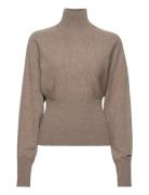 Rib Knit Dolman Waisted Sweater Brown Calvin Klein