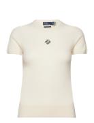 Monogram Cashmere Sweater Tee Cream Polo Ralph Lauren