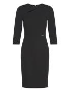 Scuba Crepe Half Sleeve Dress Black Calvin Klein