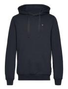 Arvid Basic Hood Badge Sweat - Gots Navy Knowledge Cotton Apparel