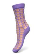 Alicia Grid Socks Purple Swedish Stockings