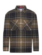 Tjm Brushed Check Overshirt Brown Tommy Jeans