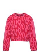 Tommy Aop Crop Sweatshirt Pink Tommy Hilfiger
