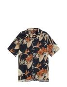 Elio Tropical Print Reg Shirt Navy J. Lindeberg