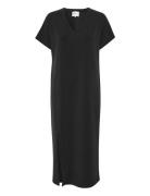 Ellemw V-Neck Long Dress Black My Essential Wardrobe