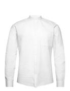 Seersucker Manderin Shirt L/S White Lindbergh
