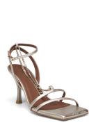 Straps Chain Shimmer Silver Leather Sandals Silver ALOHAS