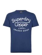 Copper Label Script Tee Blue Superdry