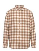 Loose Fit Checkered Shirt - Gots/Ve Brown Knowledge Cotton Apparel