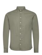 Cfanton 0053 Bd Ls Linen Mix Shirt Green Casual Friday