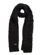 H Ycomb Cable Scarf Black Michael Kors Accessories