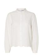 Slftatiana L/S Embr Shirt Noos White Selected Femme