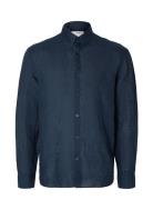 Slhregkylian-Linen Shirt Ls Classic Noos Navy Selected Homme