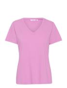 Crnaia Deep V-Neck T-Shirt Pink Cream