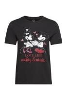 Onlmickey Life Reg S/S Valentine Top Jrs Black ONLY
