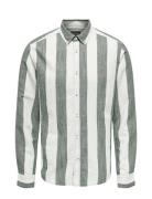 Onsarlo Slim Ls Stripe Hrb Linen Shirt White ONLY & SONS