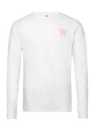 Mel Tirewall Ls T-Shirt Gots White Double A By Wood Wood