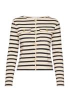Striped Cardigan With Buttons Cream Mango