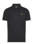 Monogram Jacquard Polo Shirt Black Lyle & Scott Sport