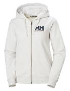 W Hh Logo Full Zip Hoodie 2.0 White Helly Hansen