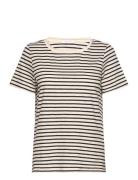 T-Shirt With Stripes - Mid Sleeve Beige Coster Copenhagen