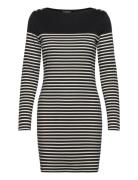 Striped Cotton Boatneck Dress Black Lauren Ralph Lauren