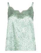 Rwjade Silk Regular Strap Lace Top Green Rosemunde