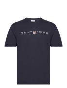 Printed Graphic Ss T-Shirt Blue GANT