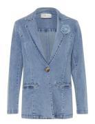 Crsabbie Denim Blazer Blue Cream