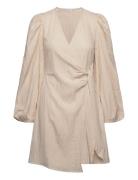 Axelle Wrap Dress Cream Bubbleroom