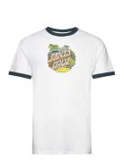 Aloha Dot Front Ringer T-Shirt White Santa Cruz