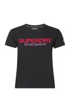 Sportswear Logo Fitted Tee Black Superdry Sport
