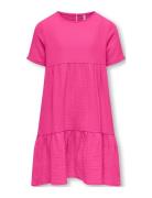 Kogthyra S/S Layered Dress Wvn Pink Kids Only