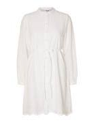 Slftatiana Ls Short Embr Dress Noos White Selected Femme