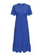 Onlmay Life S/S Peplum Calf Dress Jrs Blue ONLY