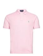 Custom Slim Fit Mesh Polo Shirt Pink Polo Ralph Lauren