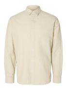 Slhslimnew-Linen Shirt Ls W Beige Selected Homme