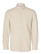 Slhslim-New Linen Shirt Ls Noos Beige Selected Homme