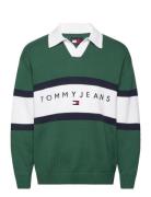 Tjm Rlx Trophy Neck Rugby Green Tommy Jeans