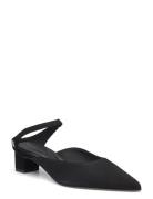 Th Pointy Mid Heel Leather Mule Black Tommy Hilfiger