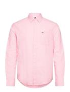 Tjm Reg Linen Blend Shirt Pink Tommy Jeans