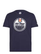 Edmonton Oilers Primary Logo Graphic T-Shirt Blue Fanatics